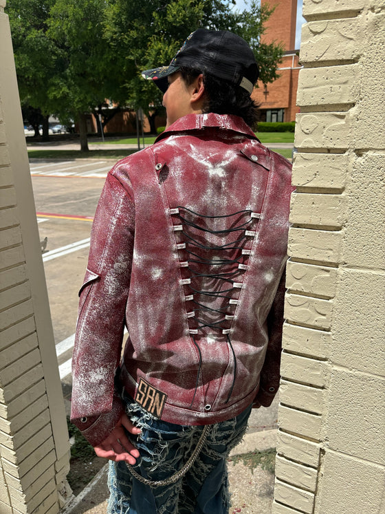 MAROON STATIC TRUCKER JACKET